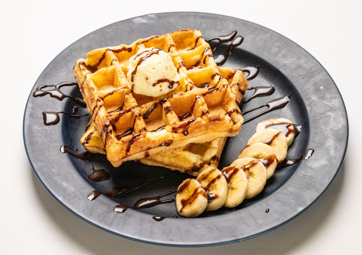 月齢バナナのチョコワッフル